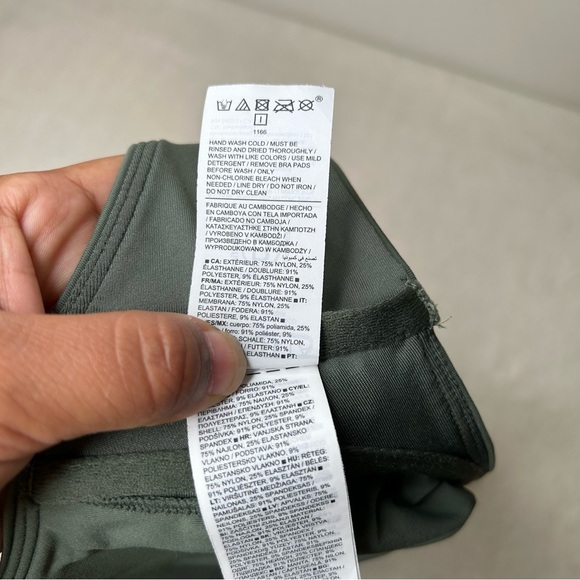 Athleta Square Neck V Bra Cup Bikini Top Deep Fern Green Size 34D/DD - Picture 6 of 7